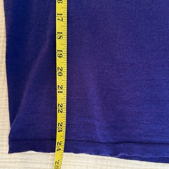 Eileen Fisher Rich Purple/Blue 100% Merino Wool Knit Top - Picture 10 of 10